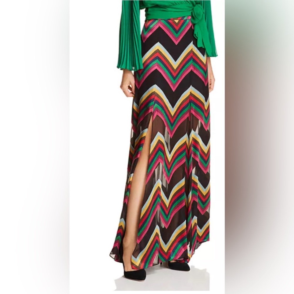 Alice and Olivia Athena Chevron Burnout Maxi Skirt